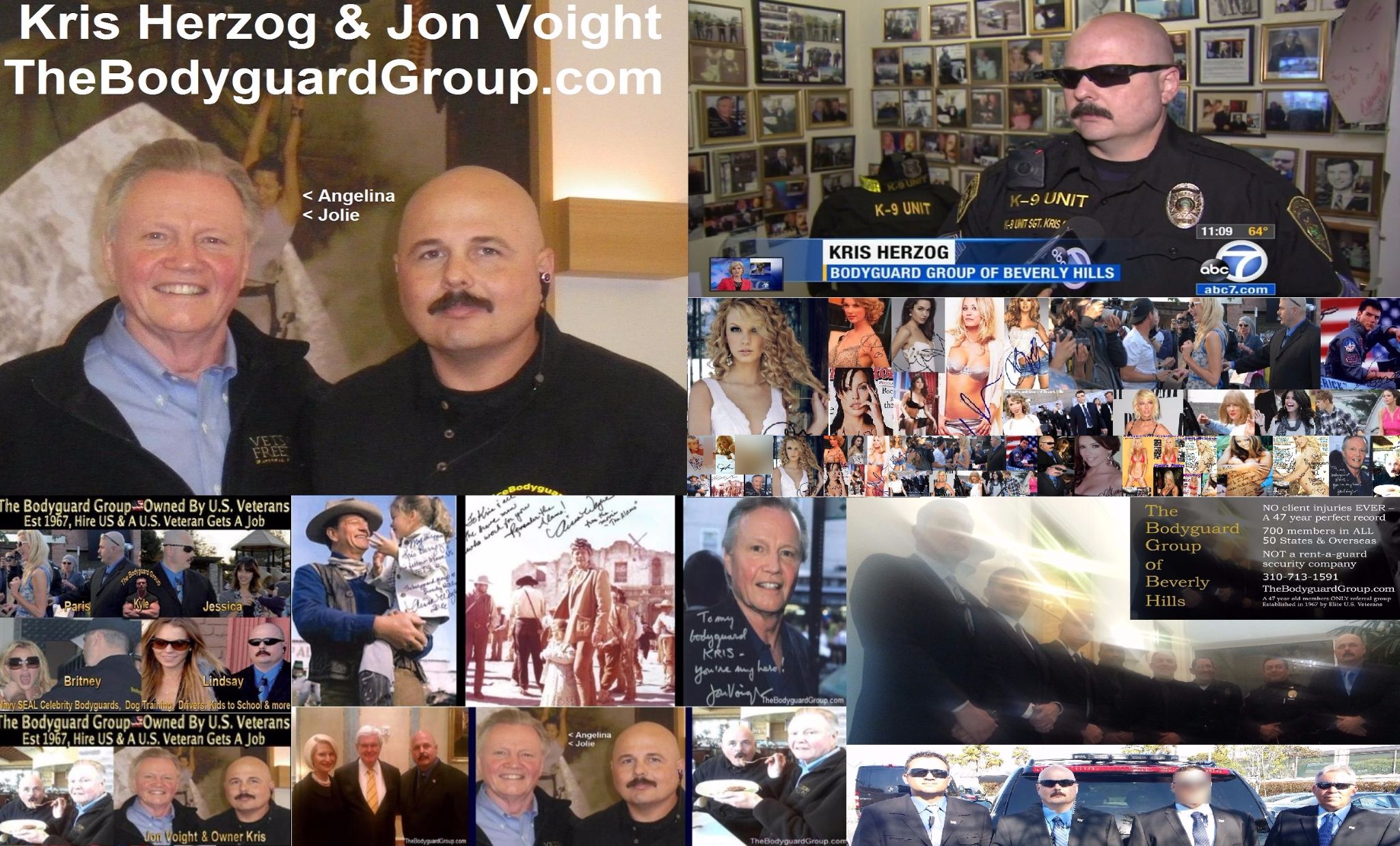 Famous celebrity bodyguard Kris Herzog and Jon Voight, famous celebrity bodyguard kris herzog of the bodyguard group of beverly hills