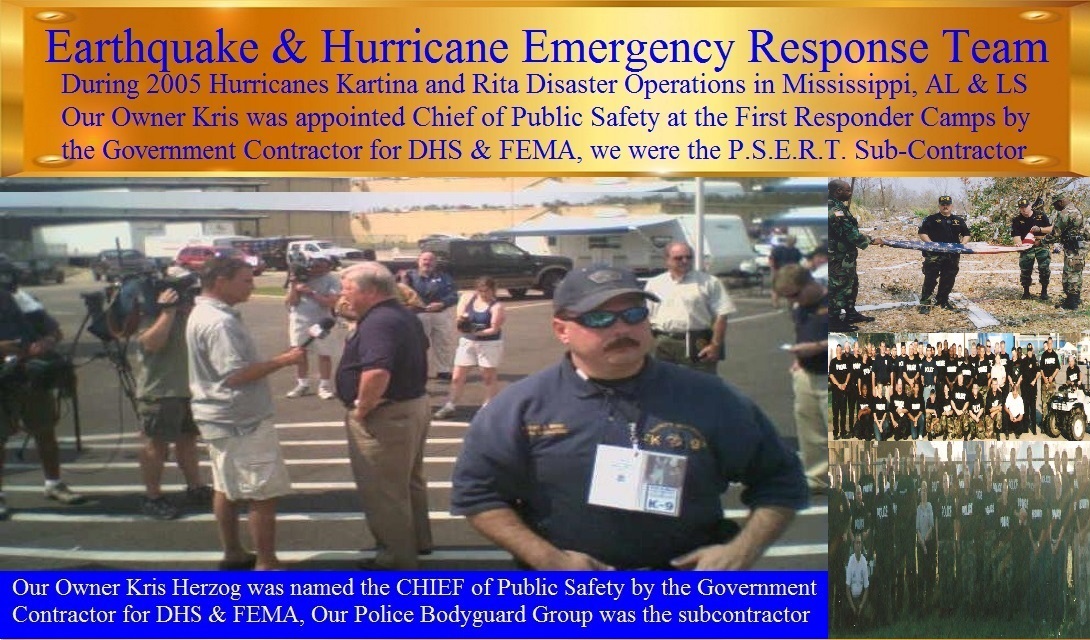 Hurricane Katrina and Hurricane Rita Emergency Response by Kris Herzog and The Bodyguard Group of Beverly Hills security 90210