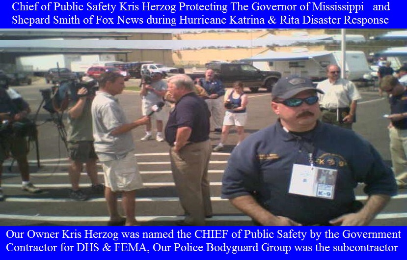 Hurricane Katrina and Hurricane Rita Emergency Response by Kris Herzog and The Bodyguard Group of Beverly Hills security 90210