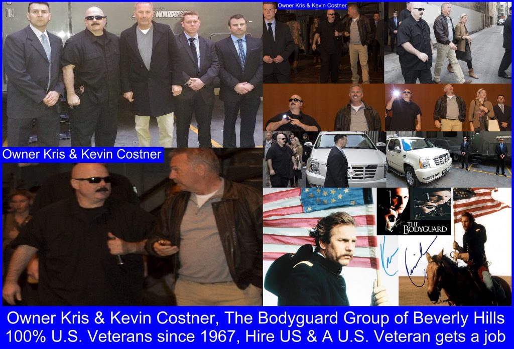 Kris Herzog and Kevin Costner, Kris Herzog owner The Bodyguard Group of Beverly Hills security 90210, protected by 2011 U.S. Copyright MTHS by Kris Herzog
