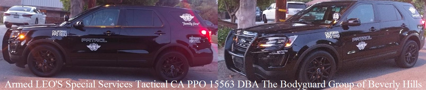 Beverly Hills Estate security by off duty Police Officers in Beverly Hills, The Bodyguard Group of Beverly Hills security 90210, Armed LEO'S Special Services Tactical CA PPO 15563 DBA The Bodyguard Group of Beverly Hills