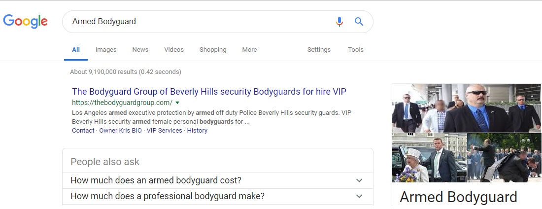 Famous celebrity bodyguard Kris Herzog, The Bodyguard Group of Beverly Hills, 90210, Los Angeles, LA, armed celebrity bodyguards for hire