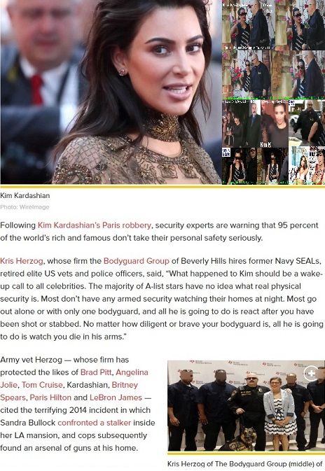 Kim Kardashian bodyguard Kris Herzog celebrity bodyguards for hire Beverly Hills security the bodyguard Group of Beverly hills 90210