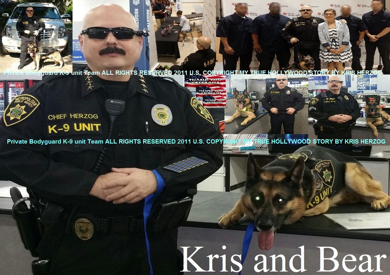 Famous celebrity bodyguard Kris Herzog K9 BEAR and The Bodyguard Group of Beverly Hills security 90210