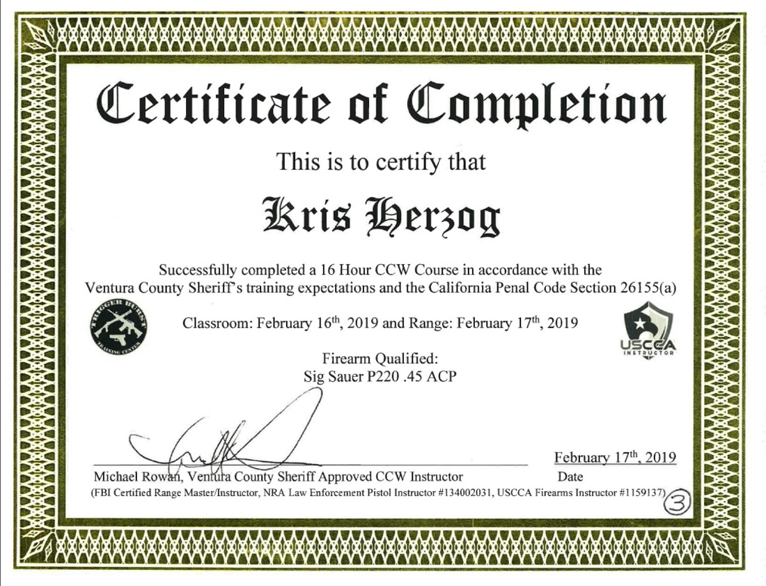 Celebrity Bodyguard Kris Herzog CCW firearms The Bodyguard Group of Beverly Hills 90210 security