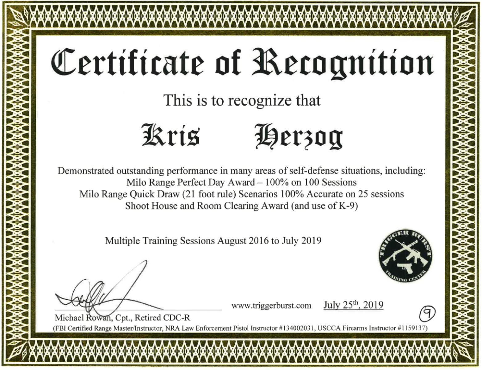Celebrity Bodyguard Kris Herzog MILO range The Bodyguard Group of Beverly Hills 90210 security