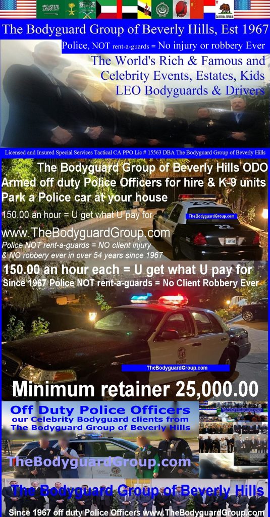 Kris Herzog The Bodyguard Group of Beverly Hills security 90210 Los Angeles Celebrity Bodyguards off duty Police security for hire 2022 Kim Kardashian Famous celebrity bodyguard Kris Herzog