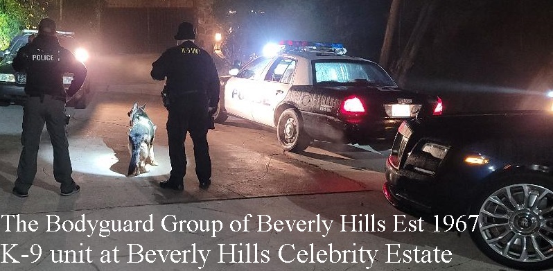 Beverly Hills security armed off duty POLICE and car for rent security The Bodyguard group of Beverly Hills best armed guards 90210 Los Angeles 2022 Kim Kardashian security