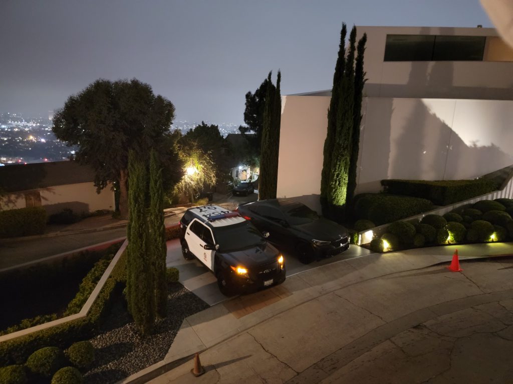 2024 off duty police officers security guards police car at your house. Beverly Hills security Kris Herzog The Bodyguard Group of Beverly Hills security 90210 Los Angeles off duty Police Kim Kardashian bodyguards estate armed security guards 2024