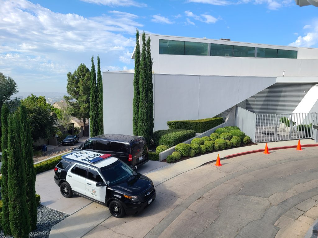 2024 off duty police officers security guards police car at your house. Beverly Hills security Kris Herzog The Bodyguard Group of Beverly Hills security 90210 Los Angeles off duty Police Kim Kardashian bodyguards estate armed security guards 2024