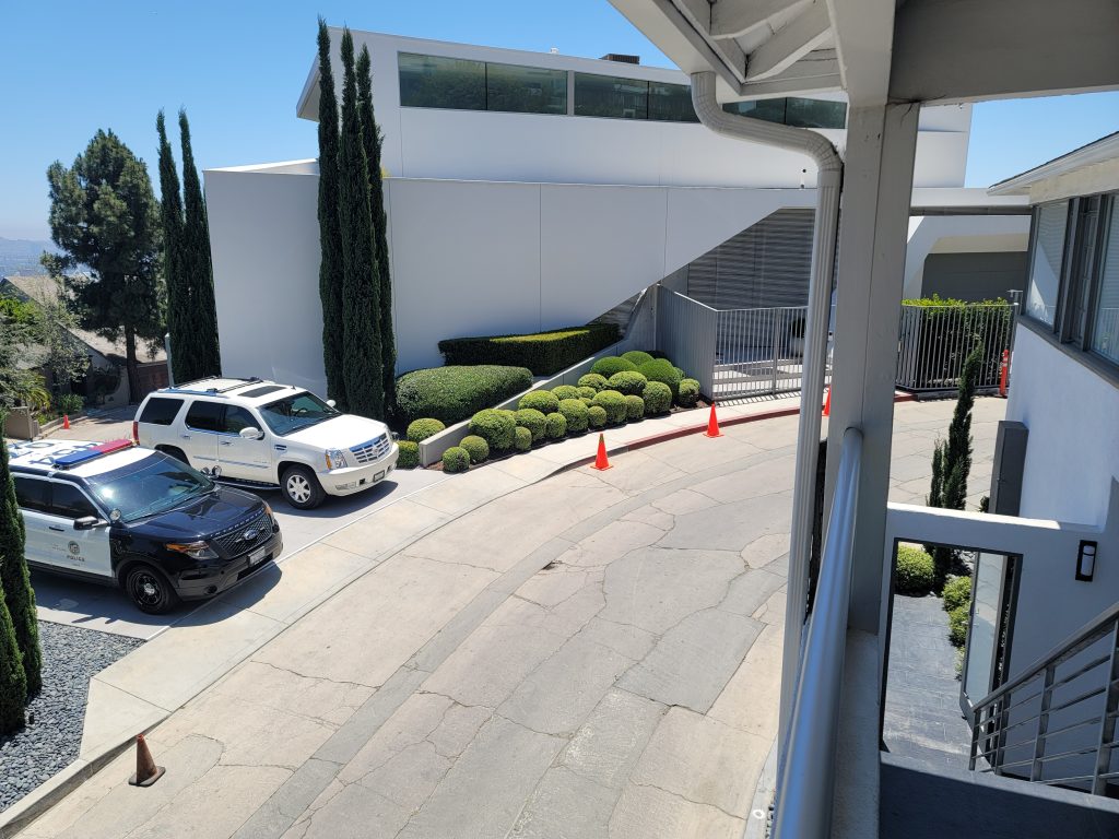 2024 off duty police officers security guards police car at your house. Beverly Hills security Kris Herzog The Bodyguard Group of Beverly Hills security 90210 Los Angeles off duty Police Kim Kardashian bodyguards estate armed security guards 2024
