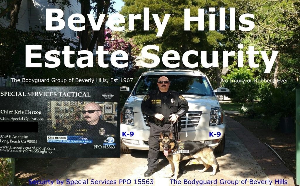 Beverly Hills security Kris Herzog The Bodyguard Group of Beverly Hills estate security 90210 Los Angeles off duty Police Taylor Swift Kim Kardashian estate armed estate security guards 2024