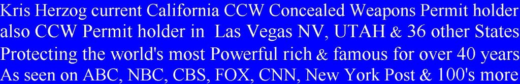 Owner KRIS HERZOG CCW concealed weapons permit FBI background check The Bodyguard Group of Beverly Hills security 90210 Kim Kardashian celebrity bodyguards 2025