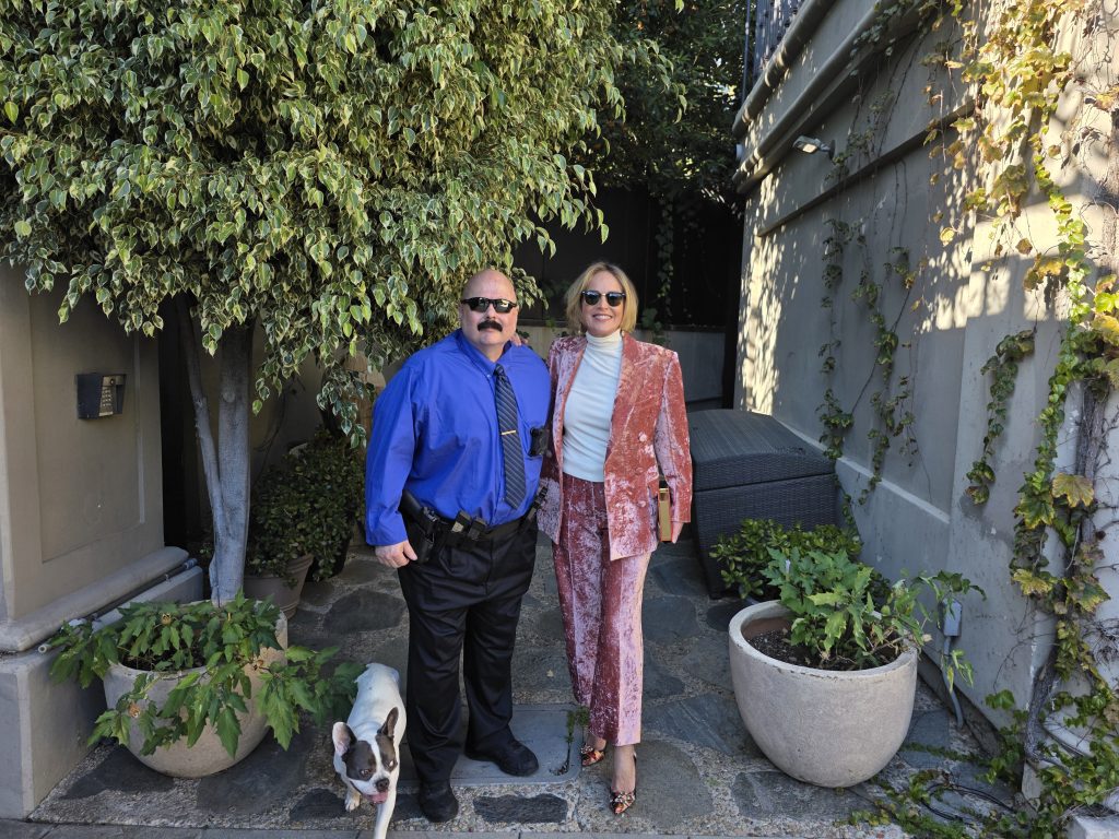 Sharon Stone Bodyguard Kris Herzog owner The Bodyguard Group of Beverly Hills security 90210 Taylor Swift Kim Kardashian celebrity bodyguards bandit 2025 2026