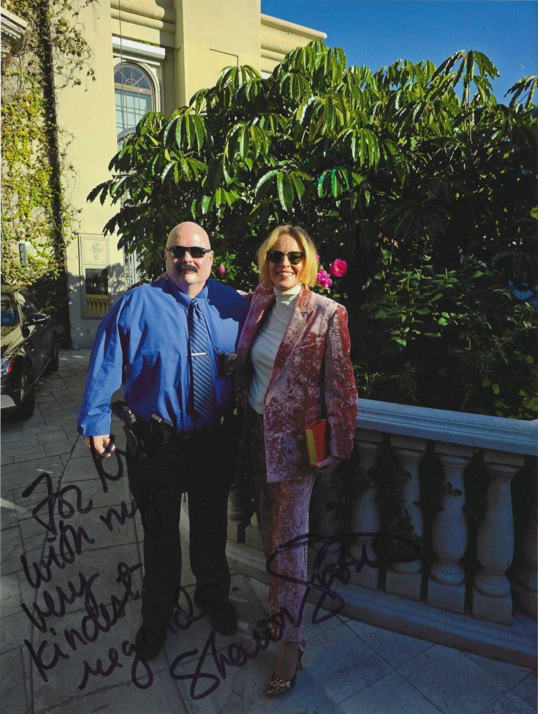 2026 Sharon Stone Bodyguard Kris Herzog owner The Bodyguard Group of Beverly Hills security 90210 Taylor Swift Kim Kardashian celebrity bodyguards